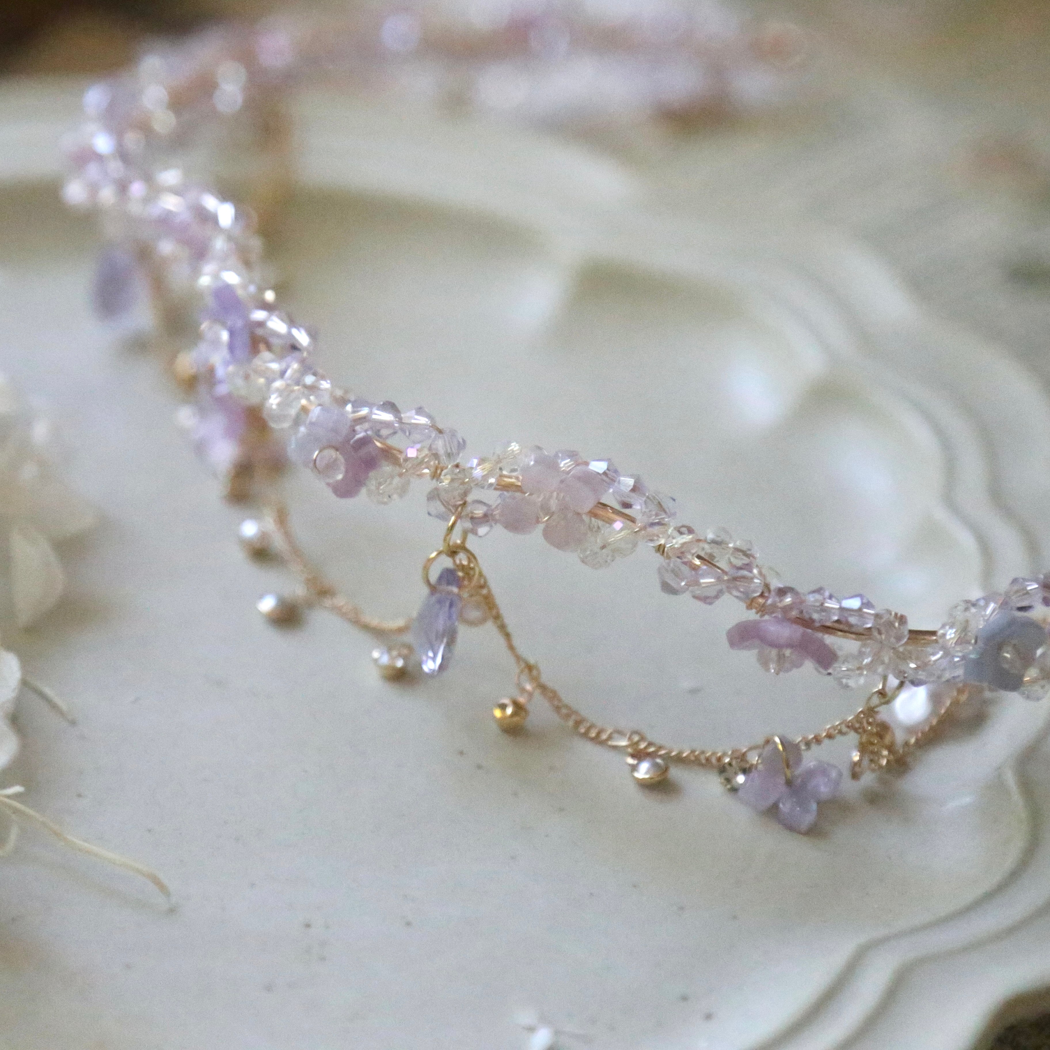 Hydrangea Crystal Tiara Headband
