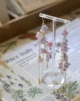 Hydrangea Crystal Tassel Earrings
