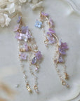 Hydrangea Crystal Tassel Earrings