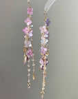 Hydrangea Crystal Tassel Earrings