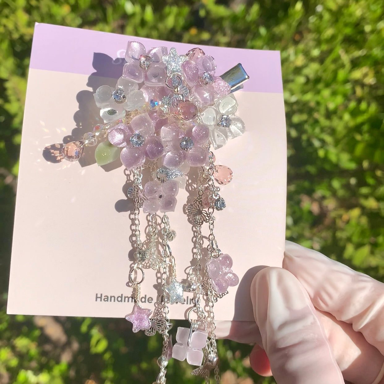 Lavender Hydrangea Star Hair Clip