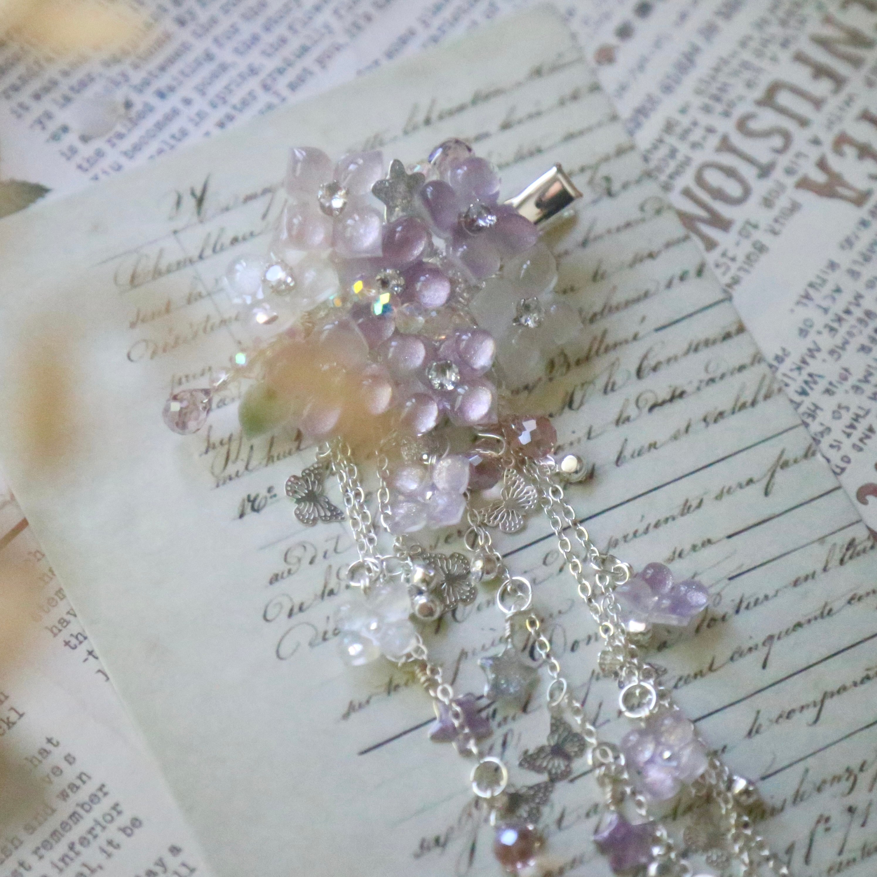 Lavender Hydrangea Star Hair Clip