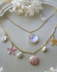 Double-Layer Shell & Pearl Necklace
