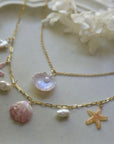 Double-Layer Shell & Pearl Necklace