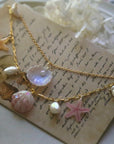 Double-Layer Shell & Pearl Necklace