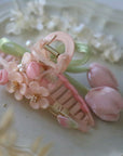 Pink Tulip Bloom Hair Claw