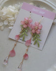 Peach Blossom Tassel Earrings
