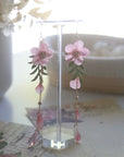 Peach Blossom Tassel Earrings