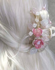 Pink Rose Claw Clip