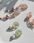 Resin Daisy Mint Earrings