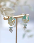 Resin Daisy Mint Earrings