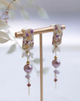 Resin Spring Flower Long Earrings