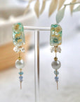Resin Spring Flower Long Earrings