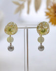 Resin Green Daisy Earrings