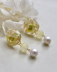 Resin Green Daisy Earrings