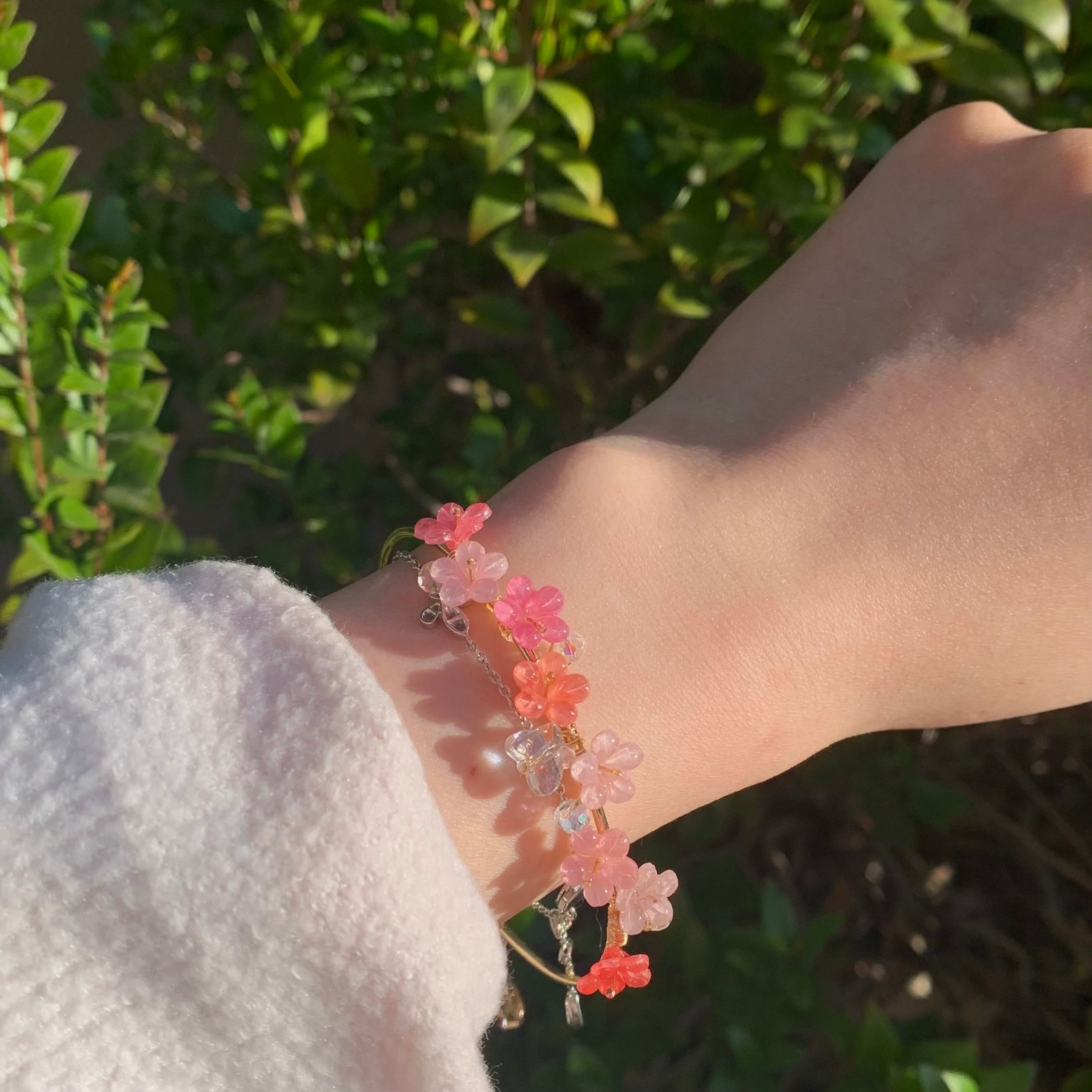 Everbloom Gold Flower Bangles