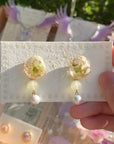 Resin Green Daisy Earrings