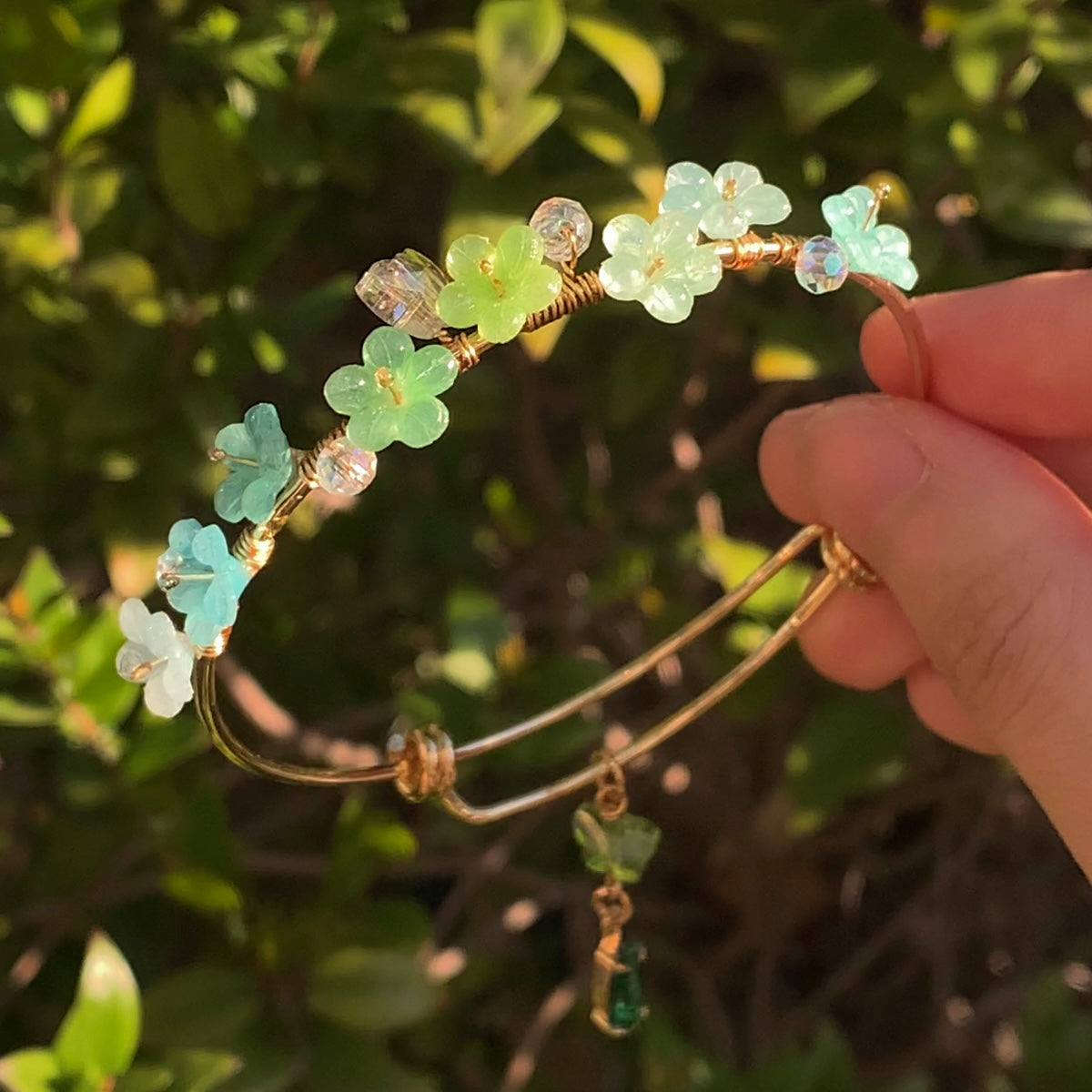 Everbloom Gold Flower Bangles