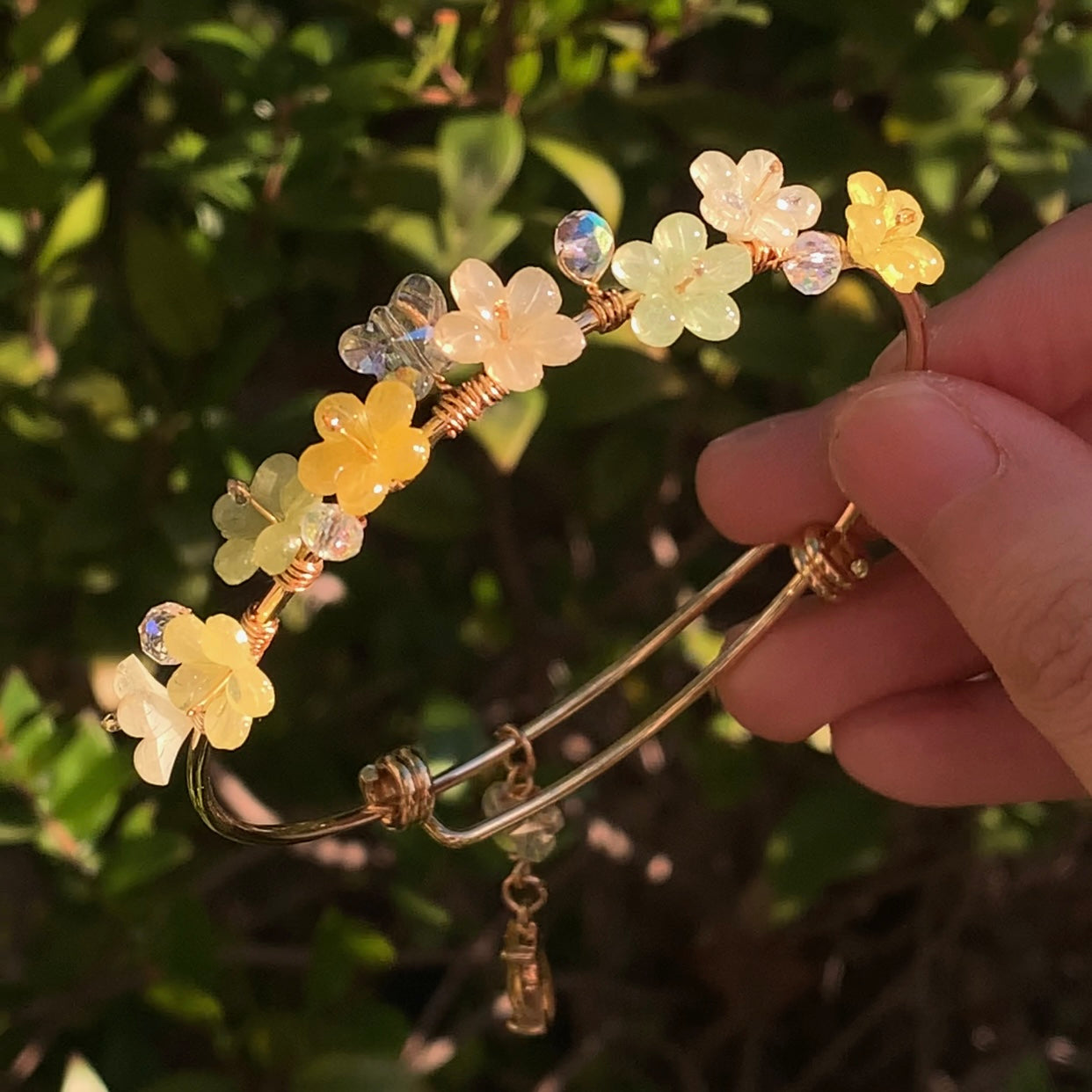 Everbloom Gold Flower Bangles