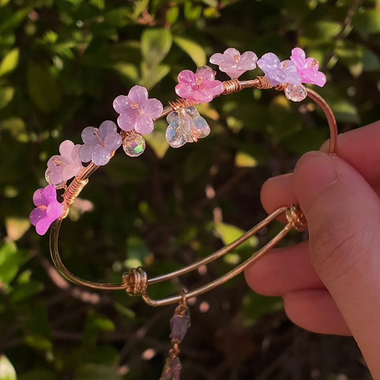 Everbloom Gold Flower Bangles