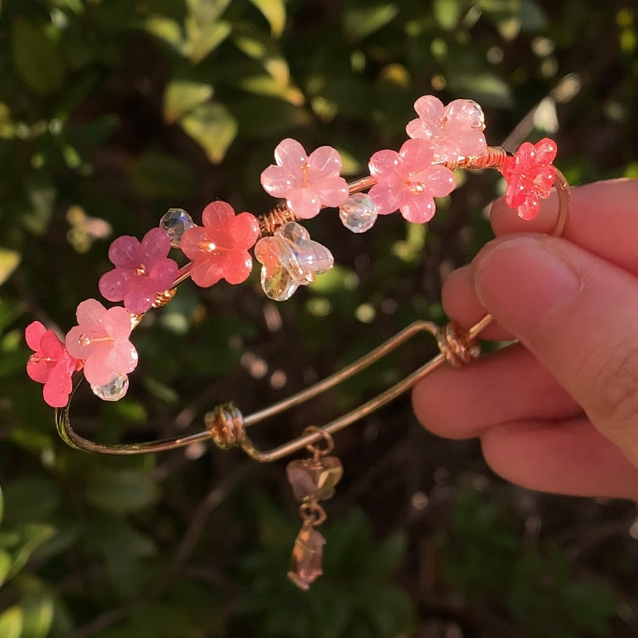 Everbloom Gold Flower Bangles