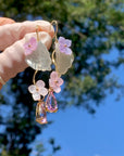 Pink Lavender Hydrangea Leaf Earrings
