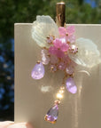 Pink Purple Hydrangea Leaf Hair Clip