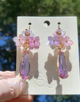 Pink Purple Hydrangea Cluster Earrings