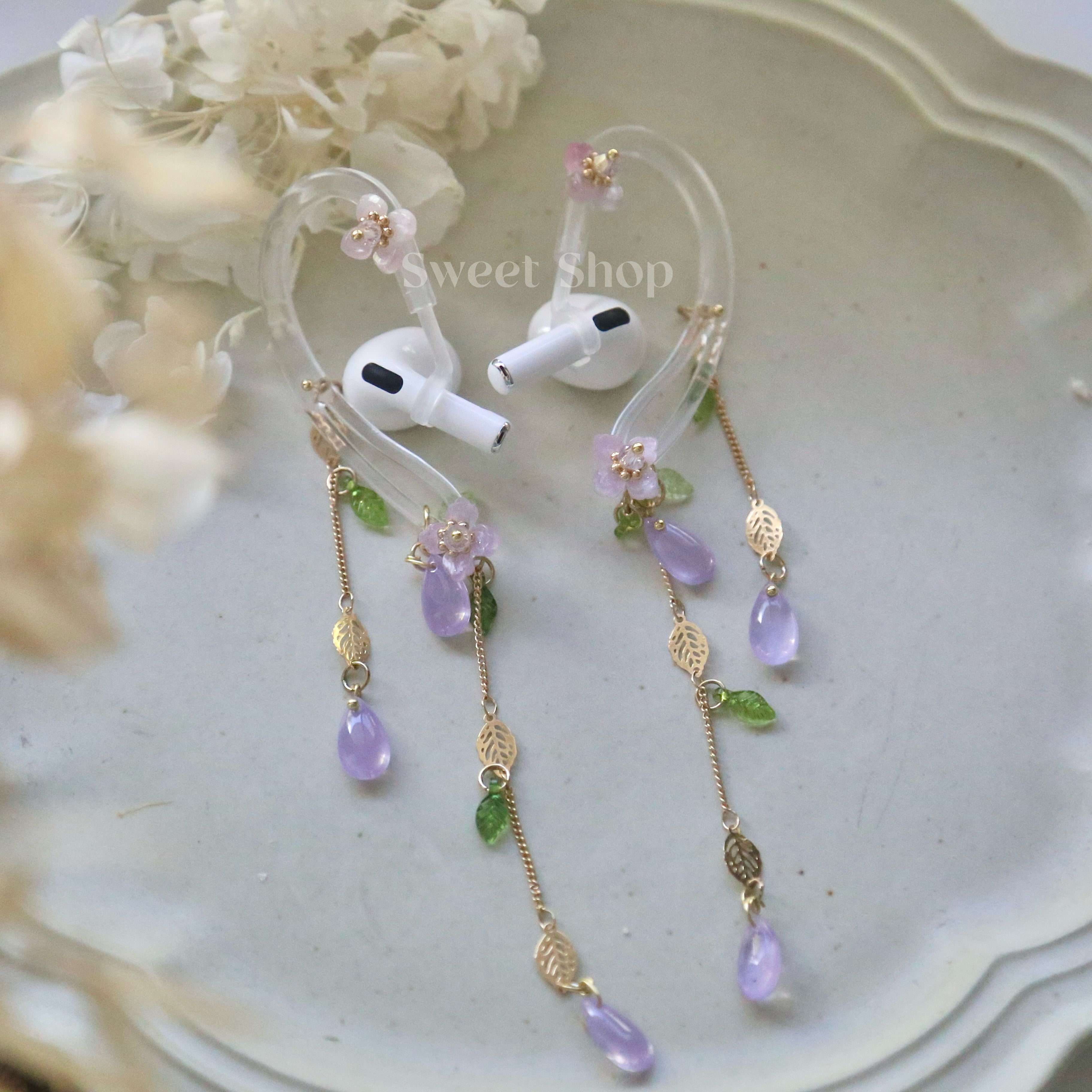 Purple Hydrangea AirPods Jewelry