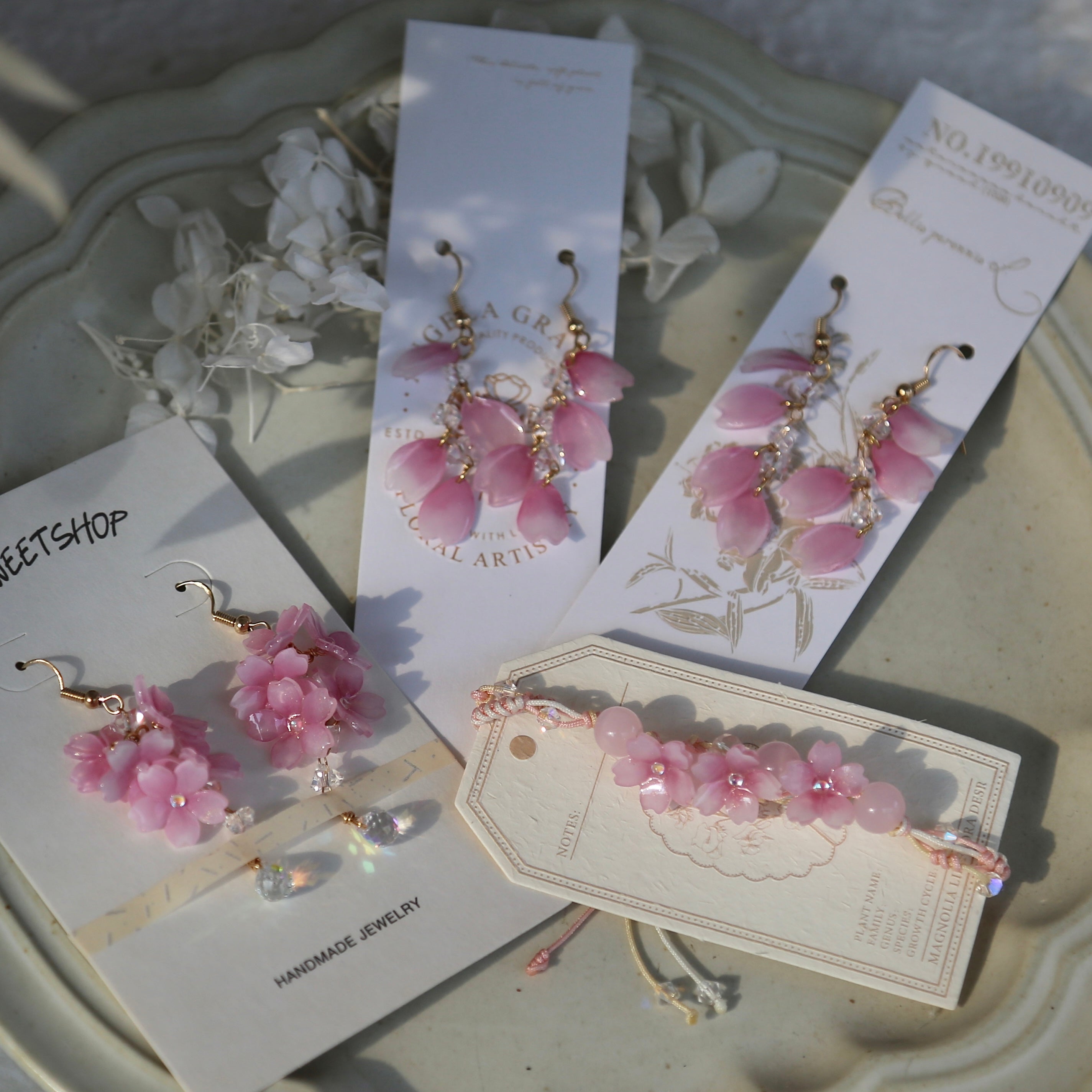 Shrink Plastic Sakura Bracelets
