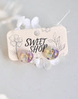 Real Flower Resin Stud Earrings
