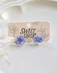 Real Flower Resin Stud Earrings