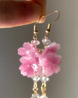 Shrink Plastic Sakura Blossom Earrings