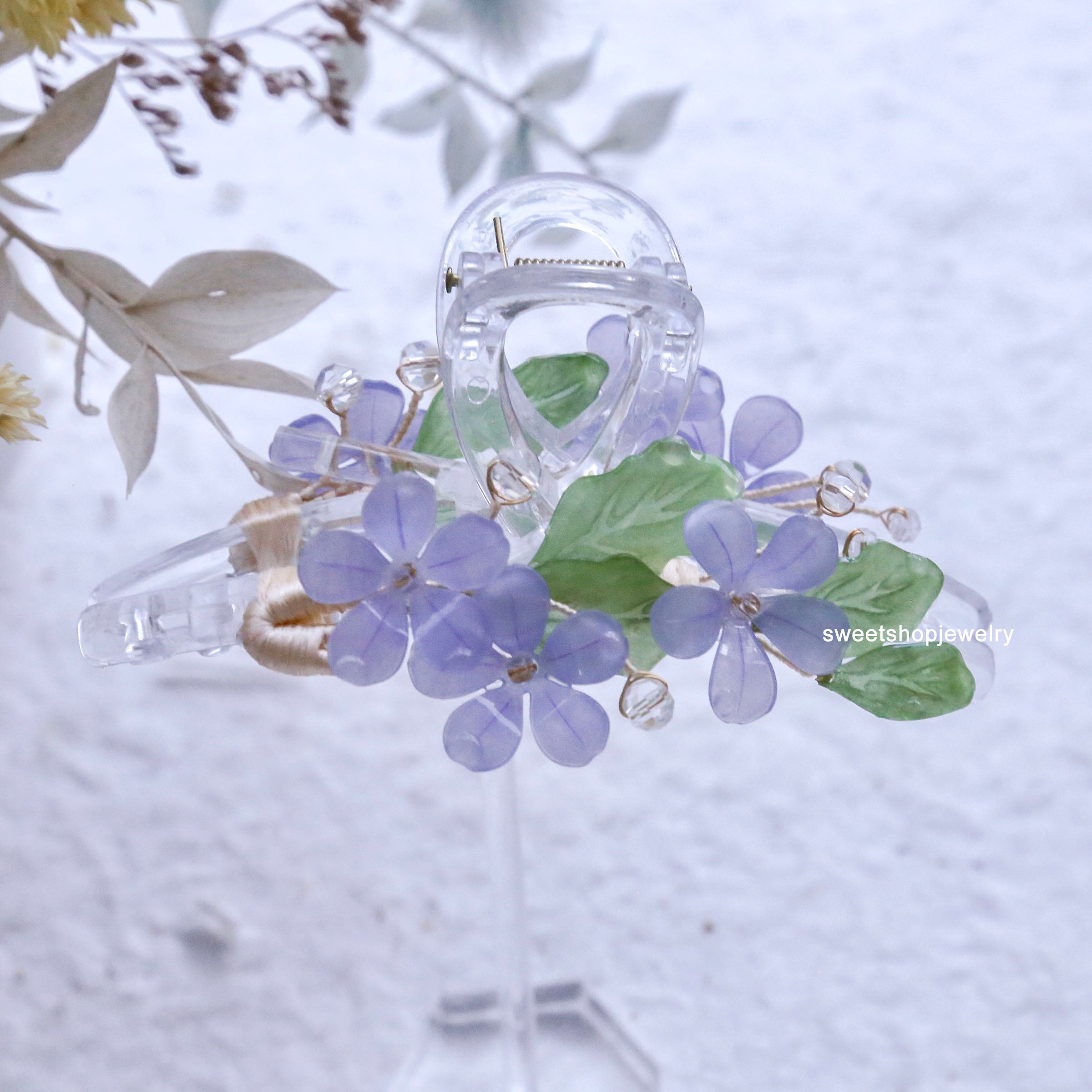 Blue Plumbago Hair Claws