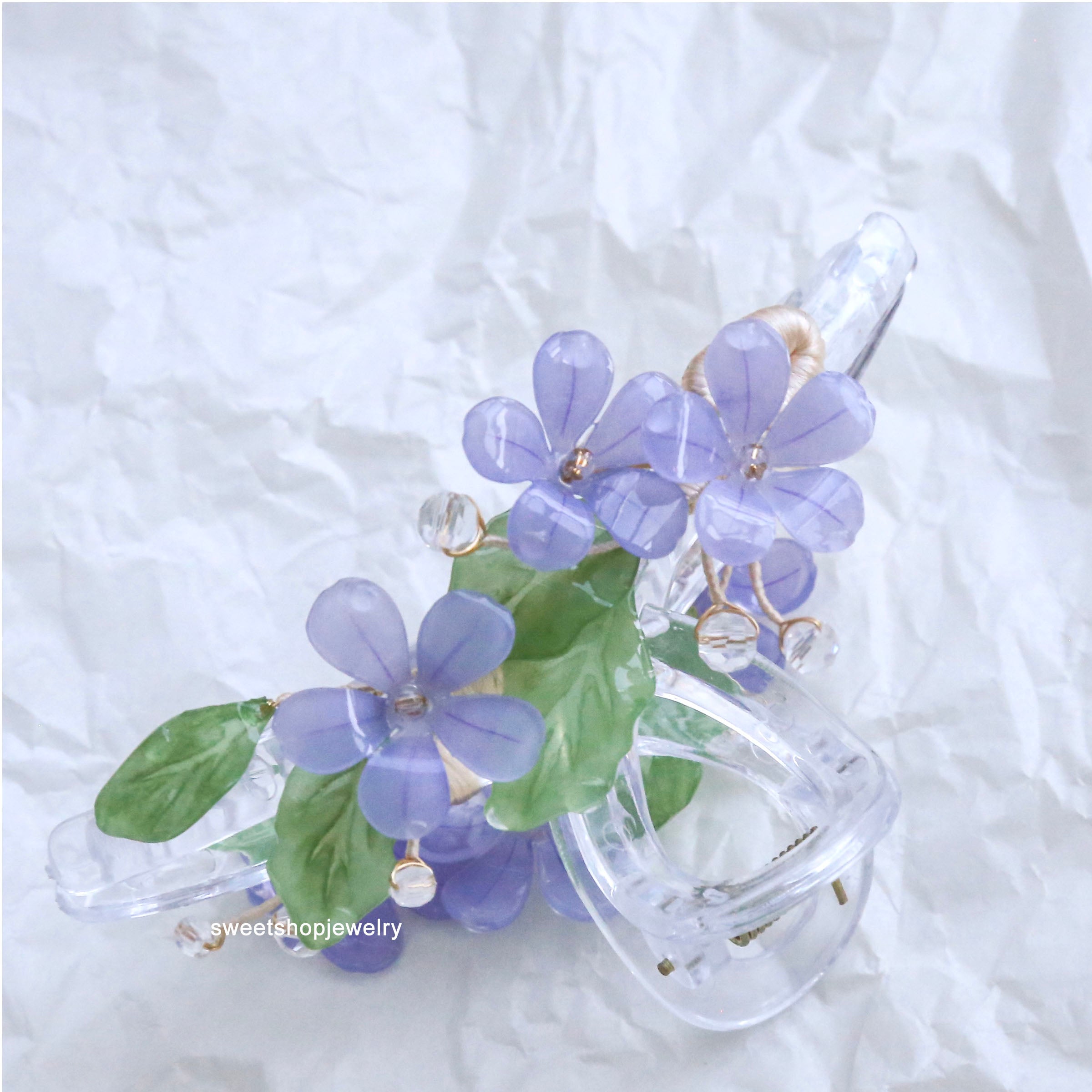 Blue Plumbago Hair Claws