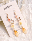 SALE - Star Feather Flower Earrings