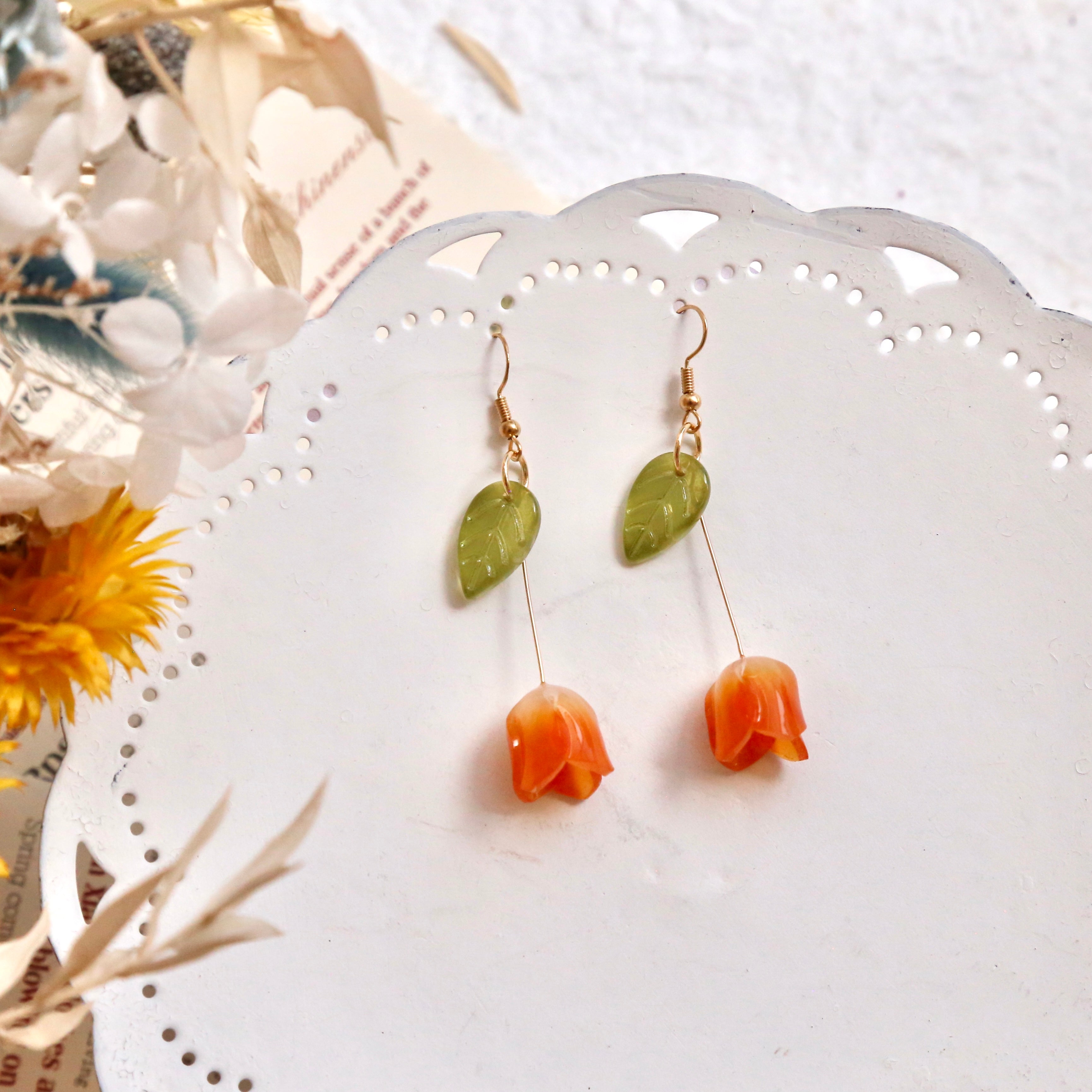 Shrink Plastic Flower Earrings