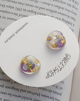 Real Flower Resin Stud Earrings