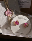 Real Flower Resin Stud Earrings
