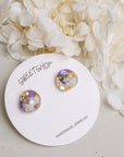Real Flower Resin Stud Earrings