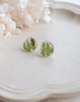 Real Flower Resin Stud Earrings