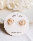 Real Flower Resin Stud Earrings