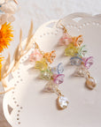 Rainbow Flower Pearl Earrings