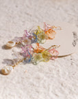 Rainbow Flower Pearl Earrings
