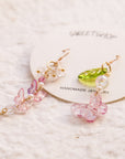 SALE - Resin Butterfly Chained Asymmetric Earrings