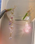 SALE - Resin Butterfly Chained Asymmetric Earrings