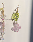 SALE - Resin Butterfly Chained Asymmetric Earrings