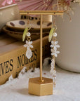 Glazed Leaf Flower Earrings