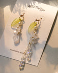 Glazed Leaf Flower Earrings
