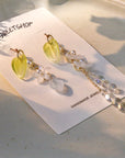 Glazed Leaf Flower Earrings